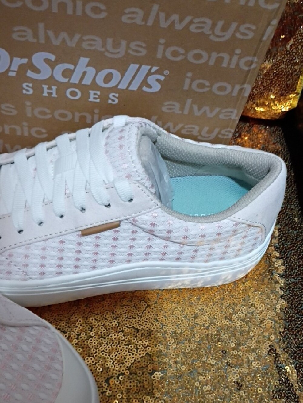 Dr. Scholl's Women's Light Pink Knit Lace-Up Sneakers - Picture 6 of 8